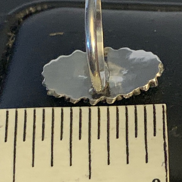 Zuni Petite Point Sterling Silver & Turquoise Ring Size 6 Sleeping Beauty. - Picture 9 of 11